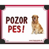 Tabuľka Pozor Pes - zlatý retriever
